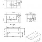 Mona-Links fontein Just-Solid 33x18x16cm, technisch schema